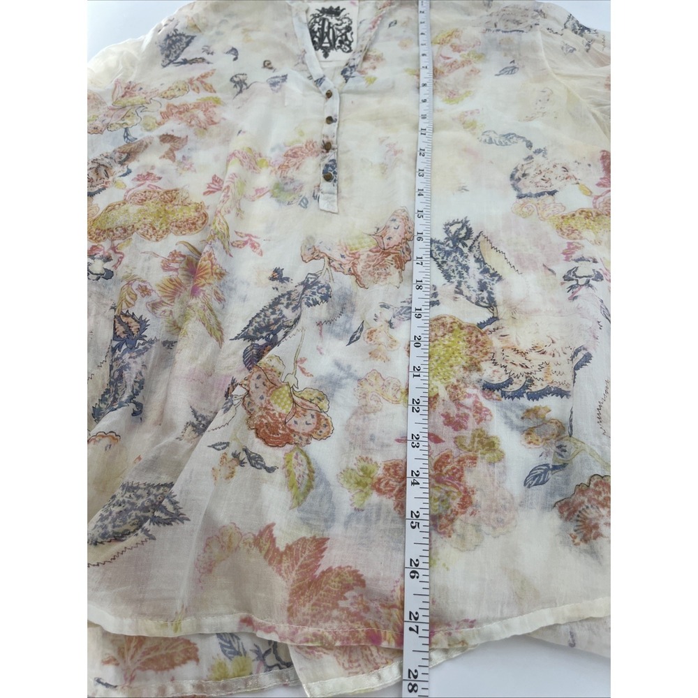NWT Semi Sheer Tunic Top Art To Wear Romantic Boho Fairy Blouse Made in USA Sz L - Picture 8 of 9